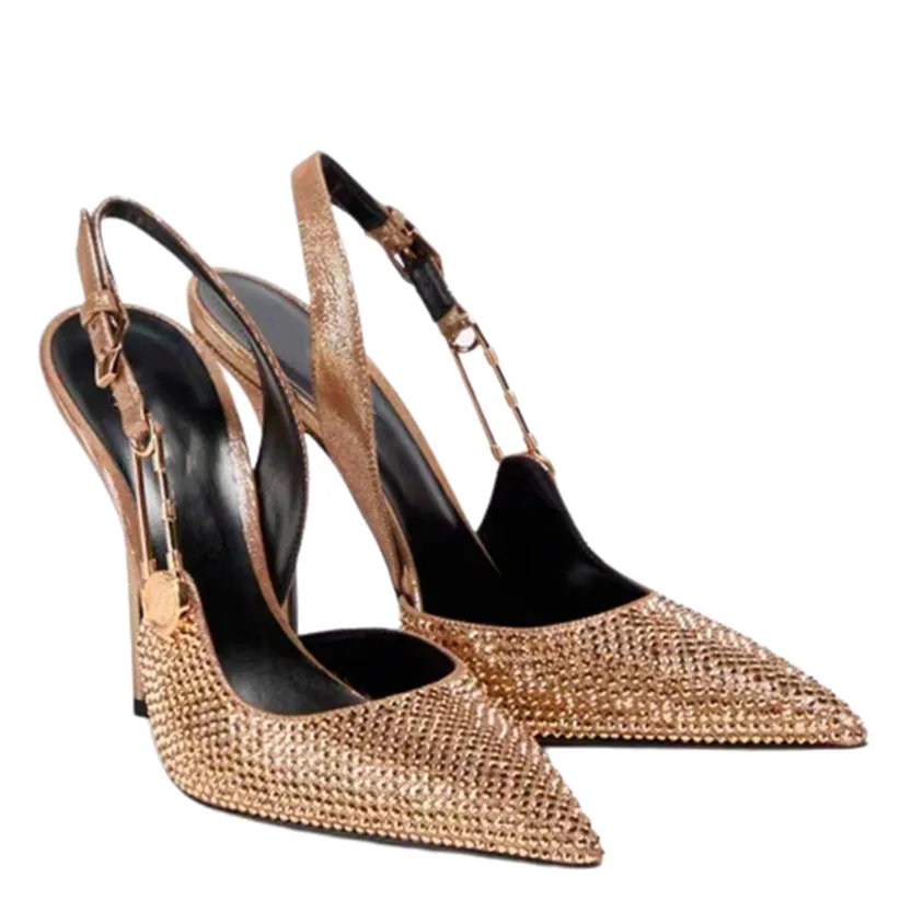 Funki Buys | Shoes | Women's Metallic Beaded High Slingbacks