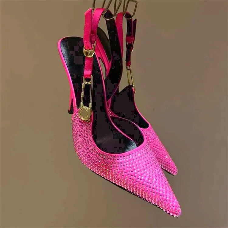 Funki Buys | Shoes | Women's Metallic Beaded High Slingbacks
