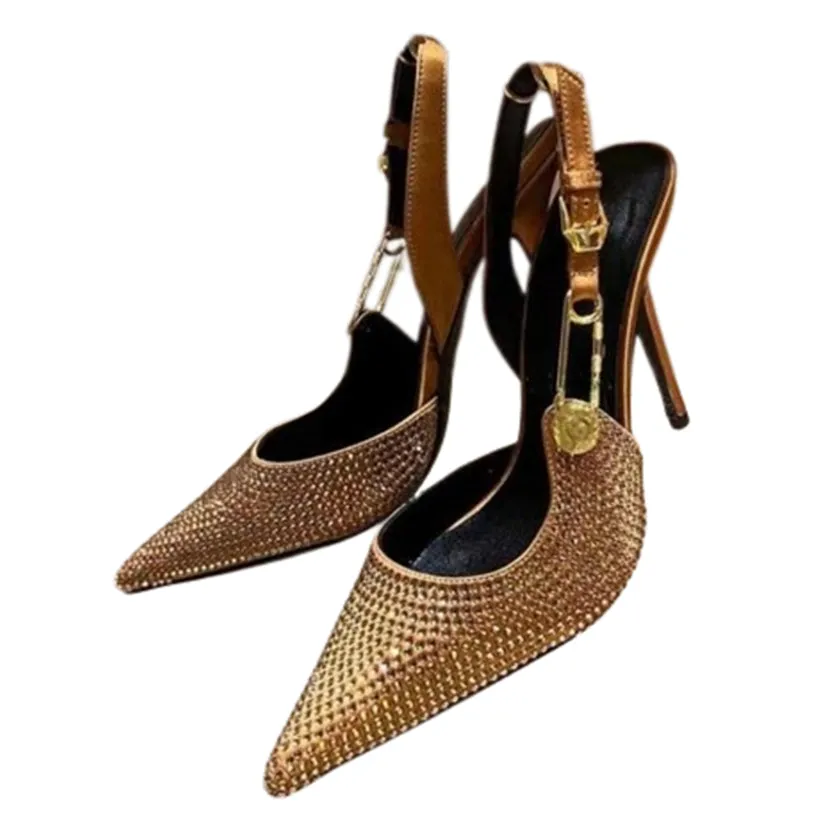 Funki Buys | Shoes | Women's Metallic Beaded High Slingbacks