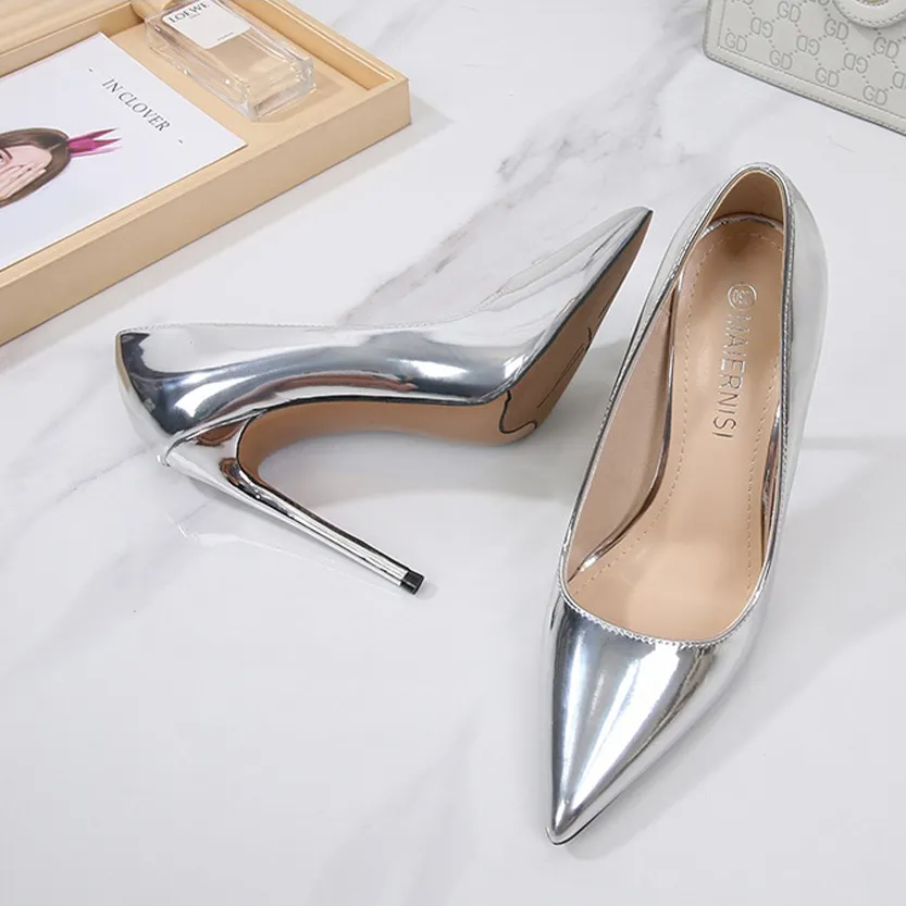 Funki Buys | Shoes | Women's Metallic Classic Pointy Toe Stiletto
