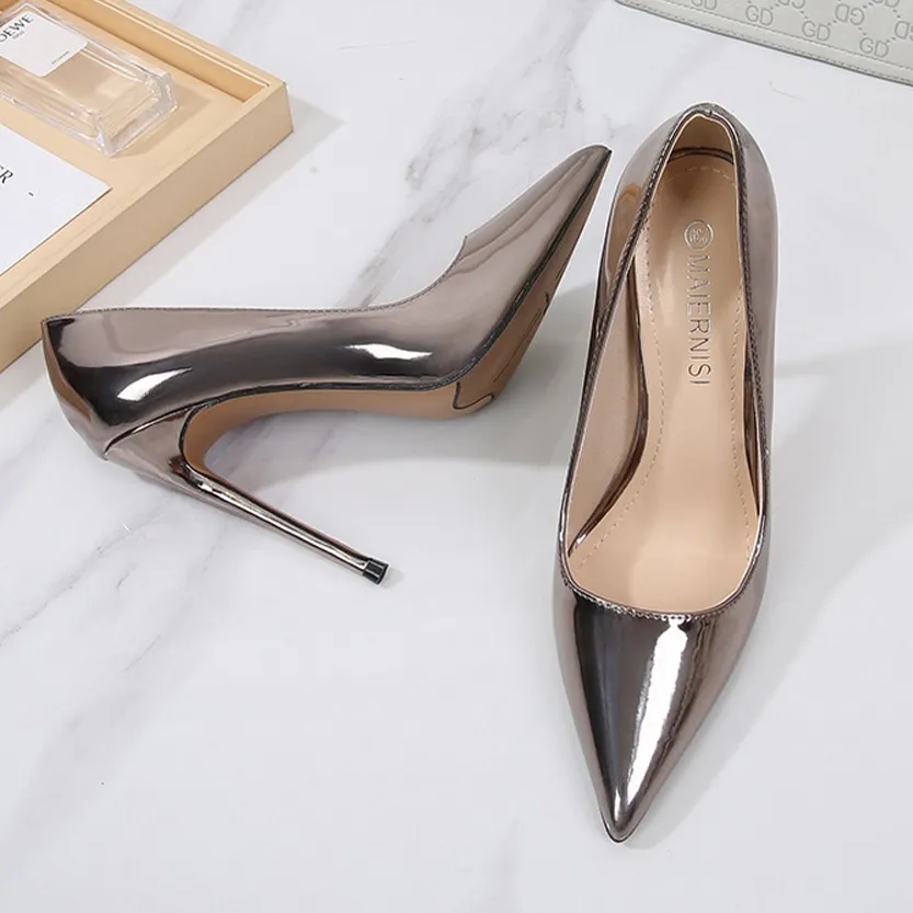 Funki Buys | Shoes | Women's Metallic Classic Pointy Toe Stiletto