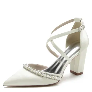 Funki Buys | Shoes | Women's Satin Pearl Bridal Evening Shoes