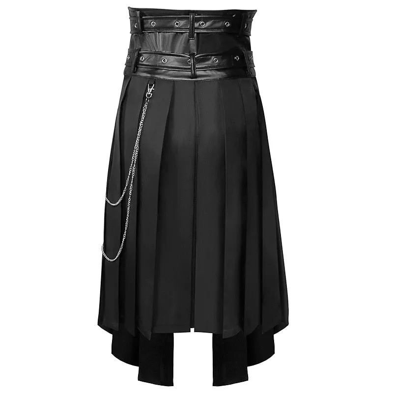 Funki Buys | Skirts | Men's Long Gothic Half Skirt | Buckle Straps