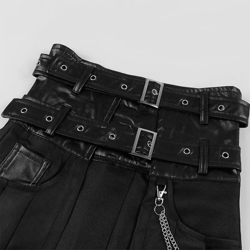 Funki Buys | Skirts | Men's Long Gothic Half Skirt | Buckle Straps