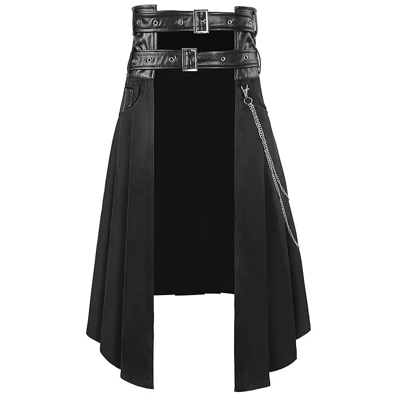 Funki Buys | Skirts | Men's Long Gothic Half Skirt | Buckle Straps