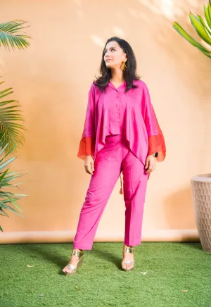 FUSCIA SILK PANTS
