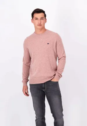 Fynch Hatton - 3XL Knit Sweater, Merino Cashmere, Pale Berry