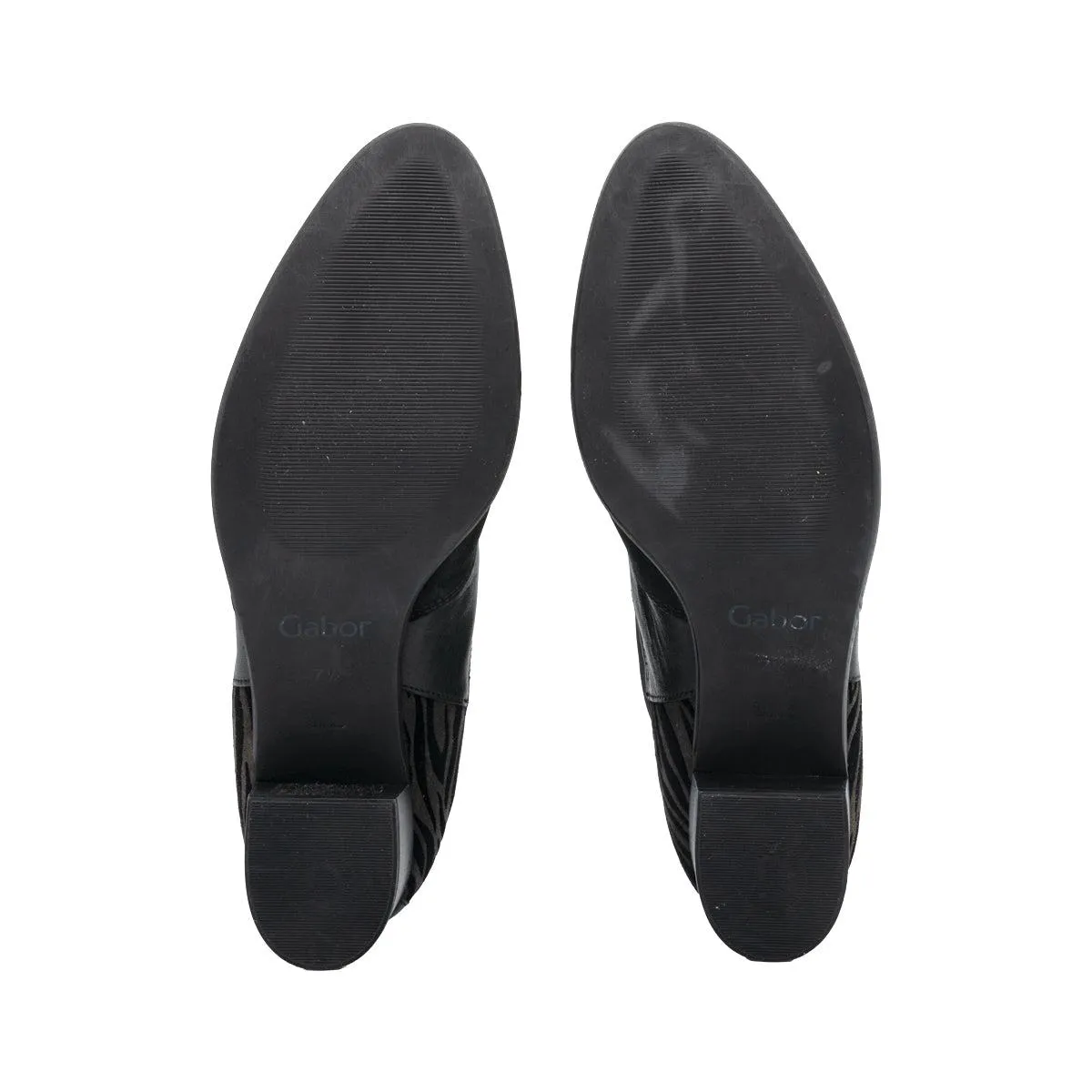 Gabor Animal Printed Ankle Boots Leather Black Colour For Women