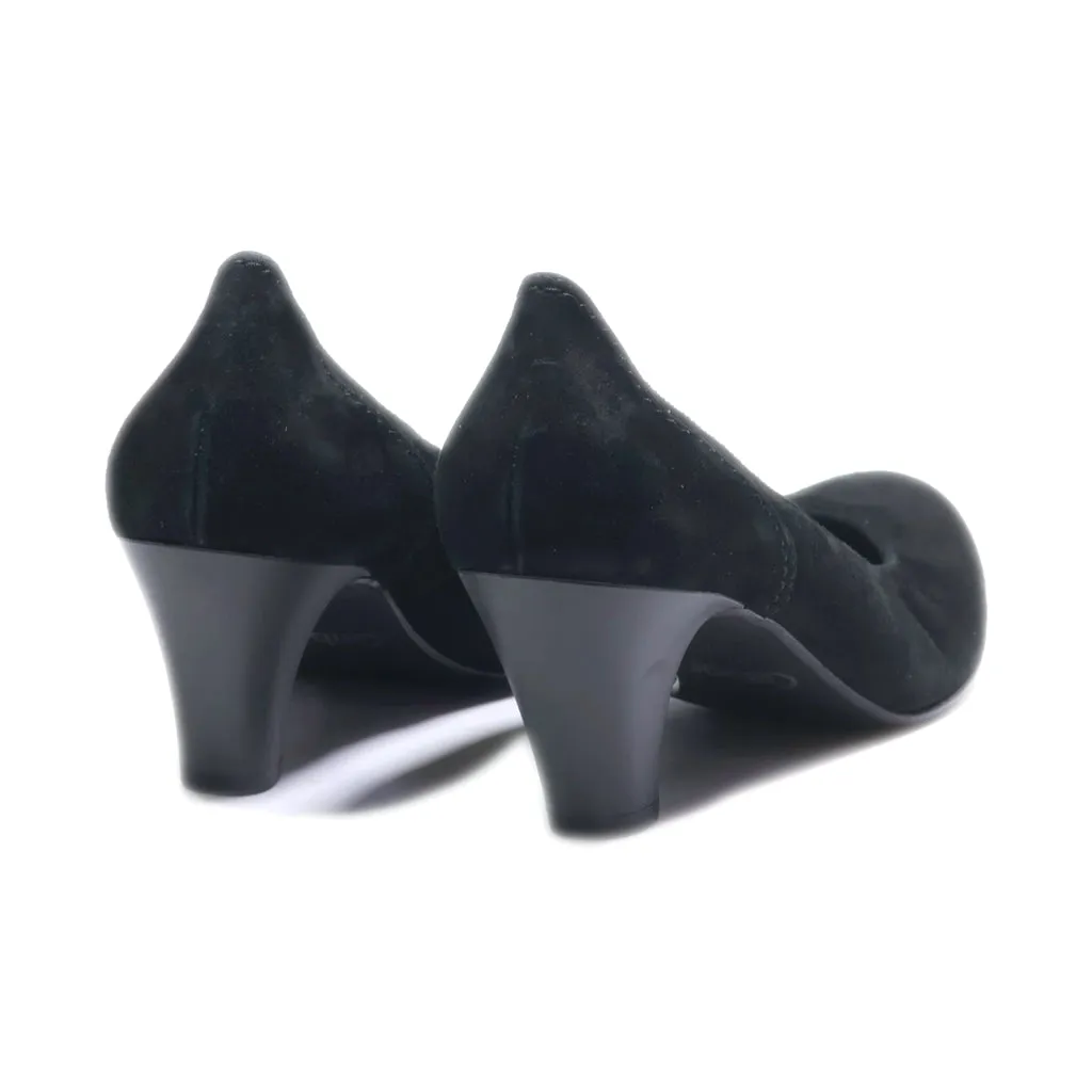 Gabor Mid-Heel Shoes Suede Black Colour For Women