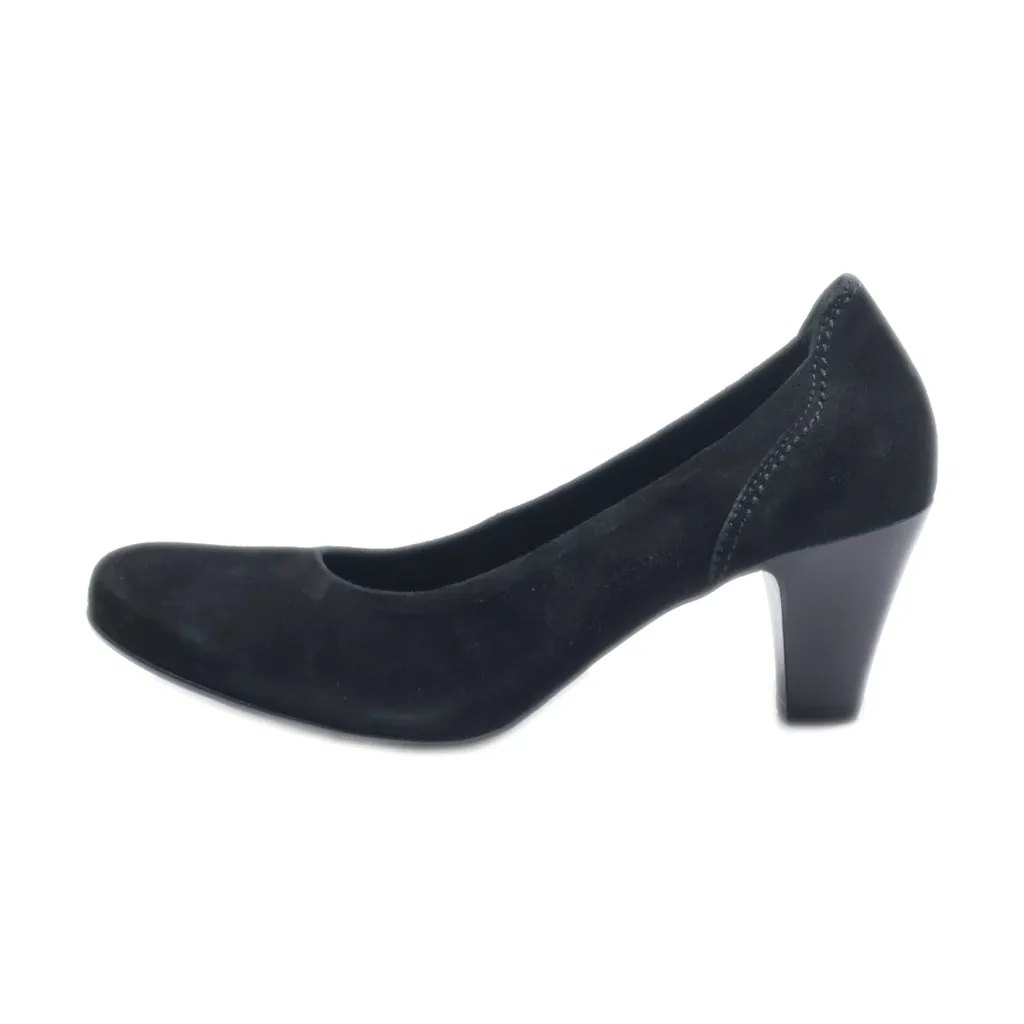 Gabor Mid-Heel Shoes Suede Black Colour For Women