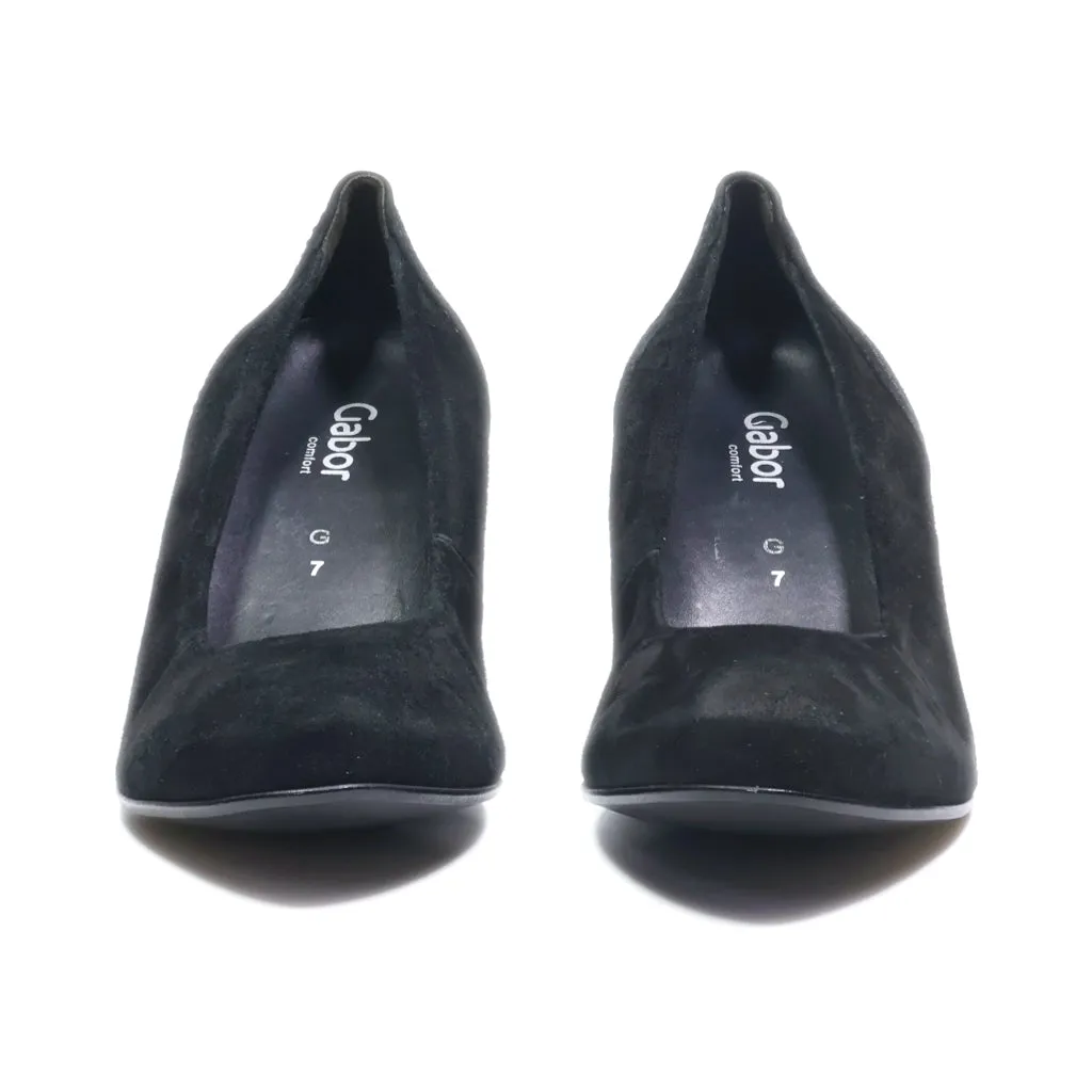 Gabor Mid-Heel Shoes Suede Black Colour For Women