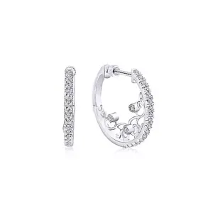 Gabriel & Co. Vintage Style Filigree Diamond Hoop Earrings