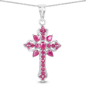 Genuine 1.85 Carat Ruby .923 Sterling Silver Pendant