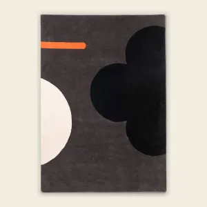Geo Flower Graphite Rug