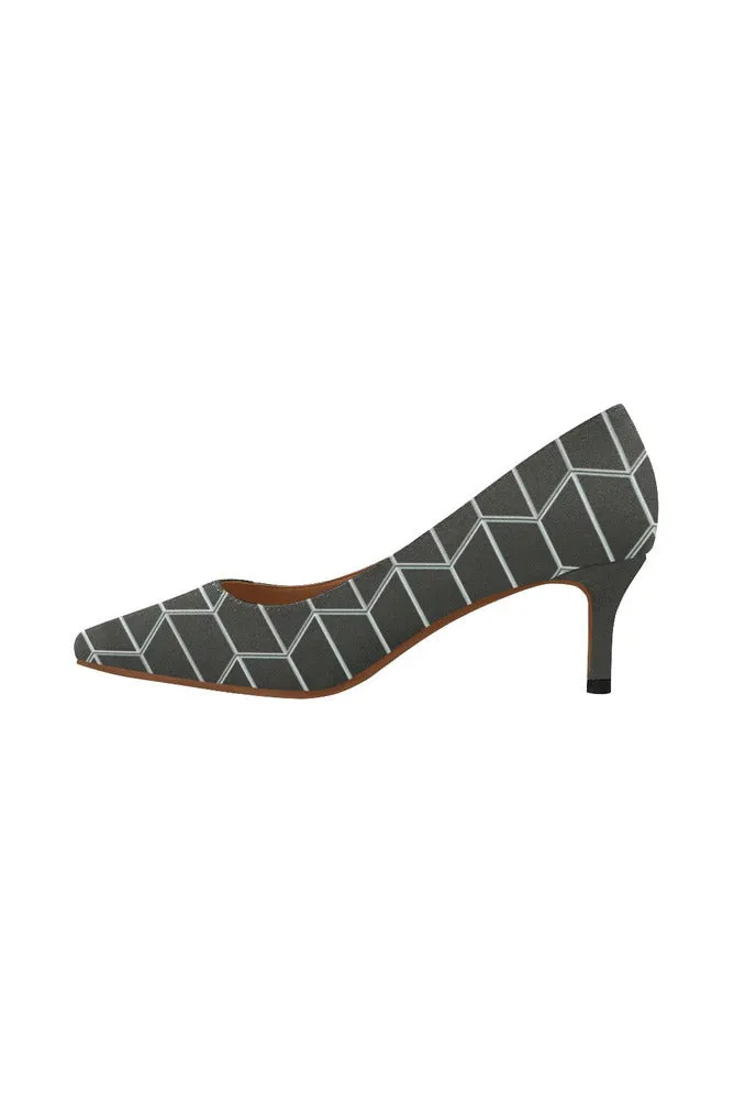 Geo Goodness Women's Pointed Toe Low Heel Pumps