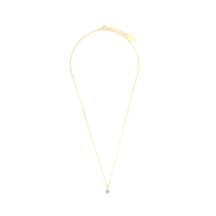 Georgini Natural Torquoise and Diamond December Pendant - Gold
