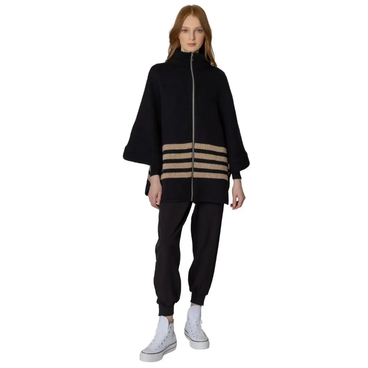 Get Cozy in Black Kimono Style Outerwear for Women - Order Now!