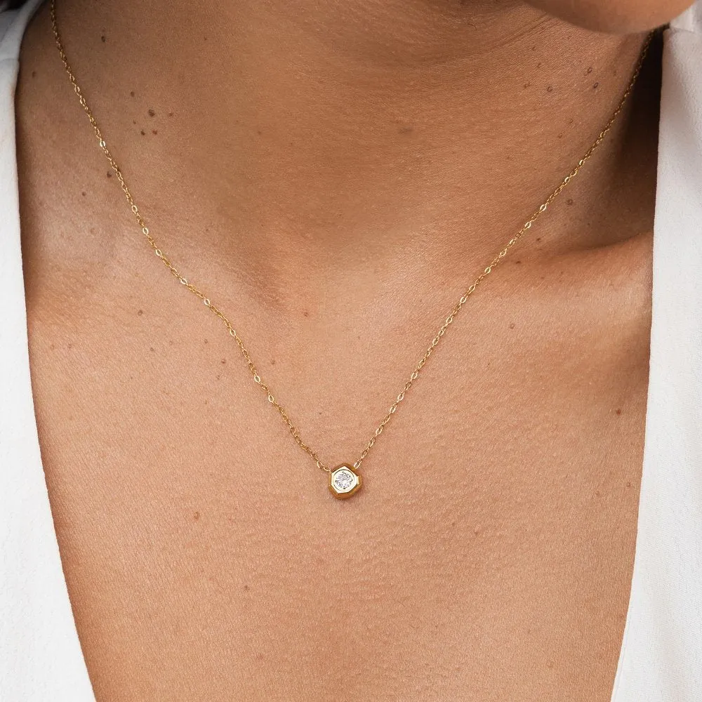 Gia Crystal & Gold Necklace