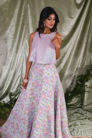 GIANNA Mermaid Sequin Lehenga Top