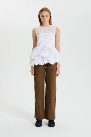 GIANNA | TOP CHECK SEERSUCKER WHITE