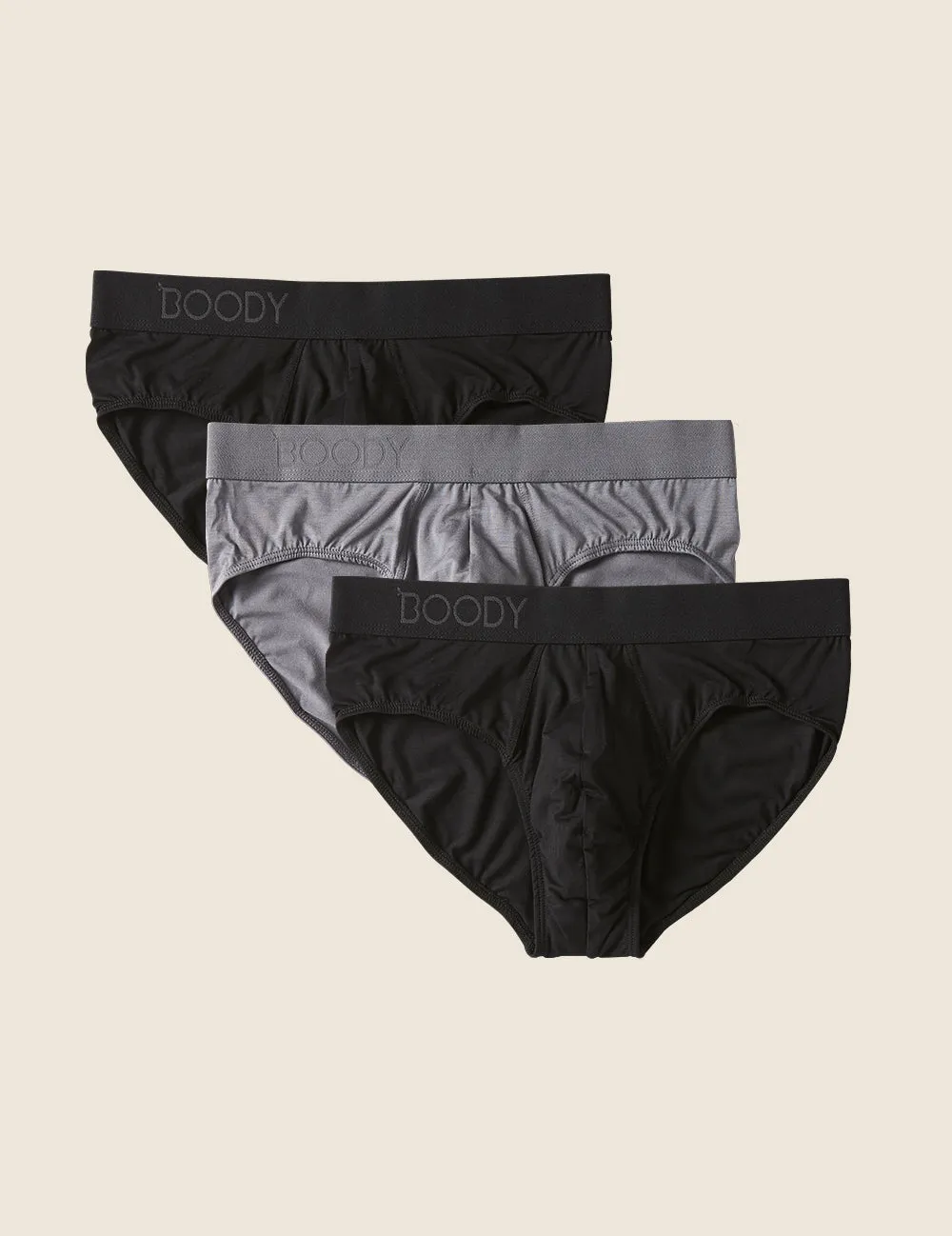 Giftbox - 3-Pack Men's Everday Briefs - Black, Black, Ash