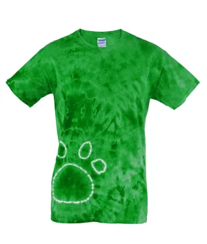 gildan tie-dye adult pawprints tee - kelly (2xl)
