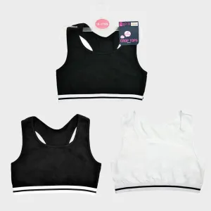 Girls 2 Pack Racer Crop Top