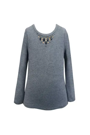 Girls Beaded Long Sleeve T-shirt