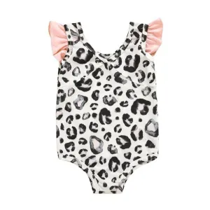 Girl’s Leopard Ruffled Swimsuit