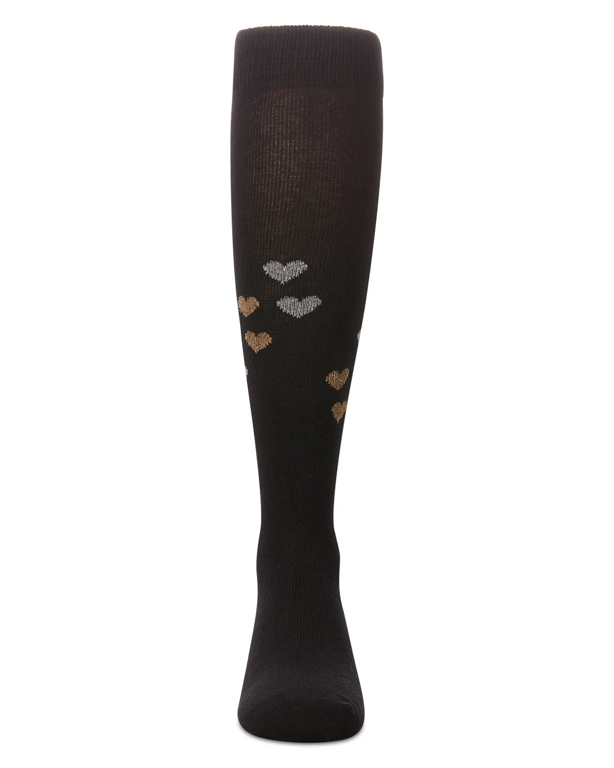 Girls' Lurex Hearts Knee High Socks