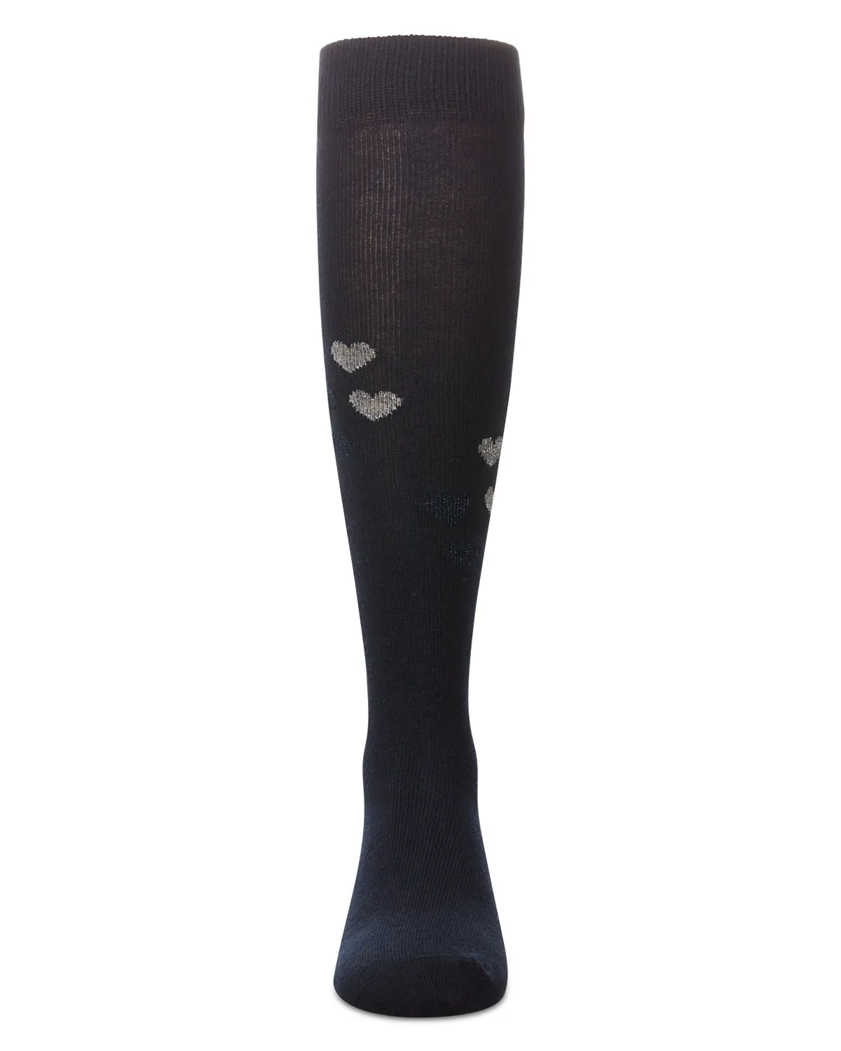 Girls' Lurex Hearts Knee High Socks