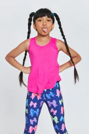Girls Racerback Tank in Hot Pink