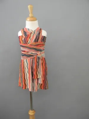 Girl's Romper in Rocking it in Orange