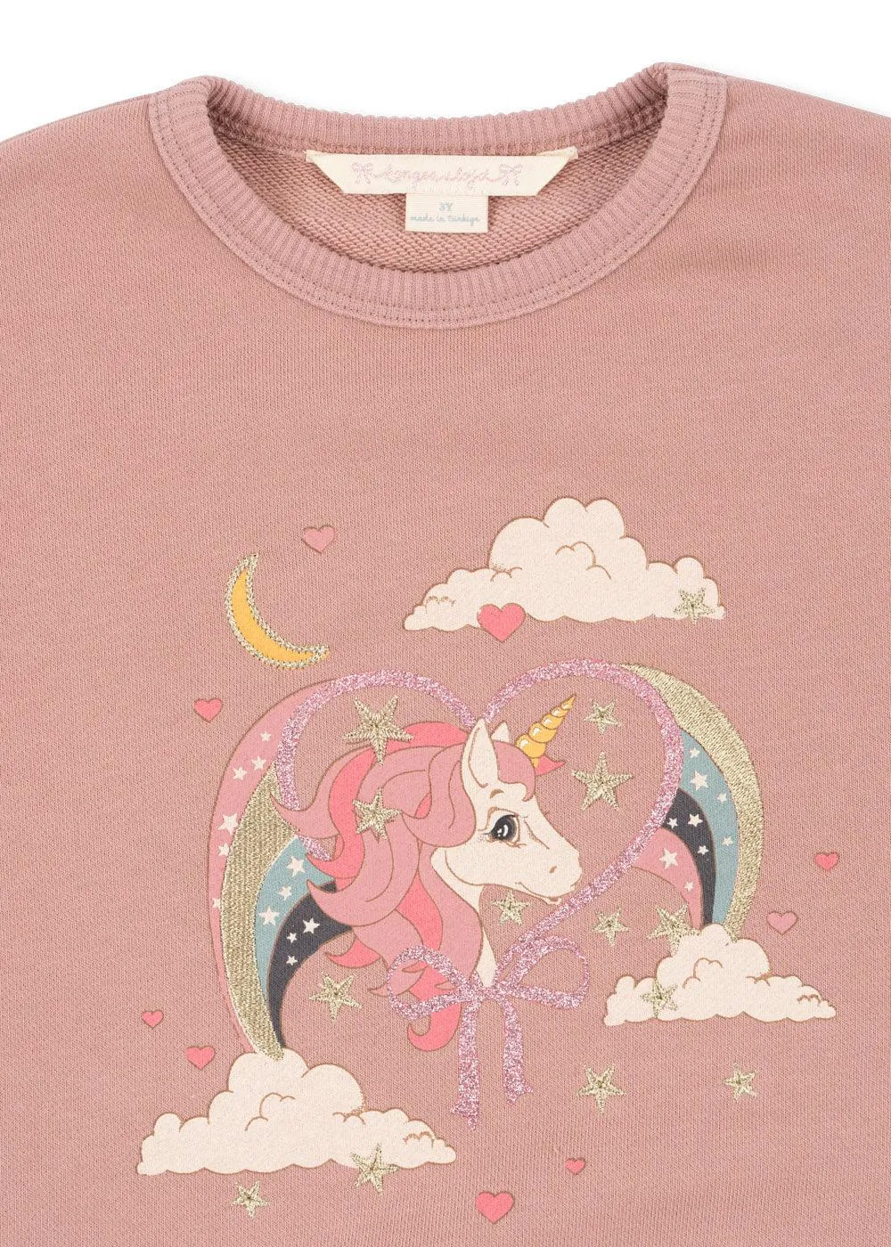 Girls Sweater | Sweatshirt- Lou Glitter: Unicorn | Konges Slojd