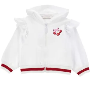 Girls Teddy Print Zip Up Hoodie