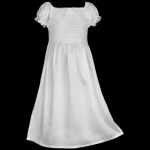 Girl's White Short Sleeve Dress (Ages: 6, 8, 10, 12)