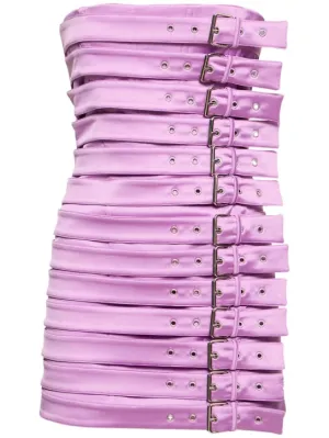 Giuseppe Di Morabito   Satin strapless dress w/buckle straps 