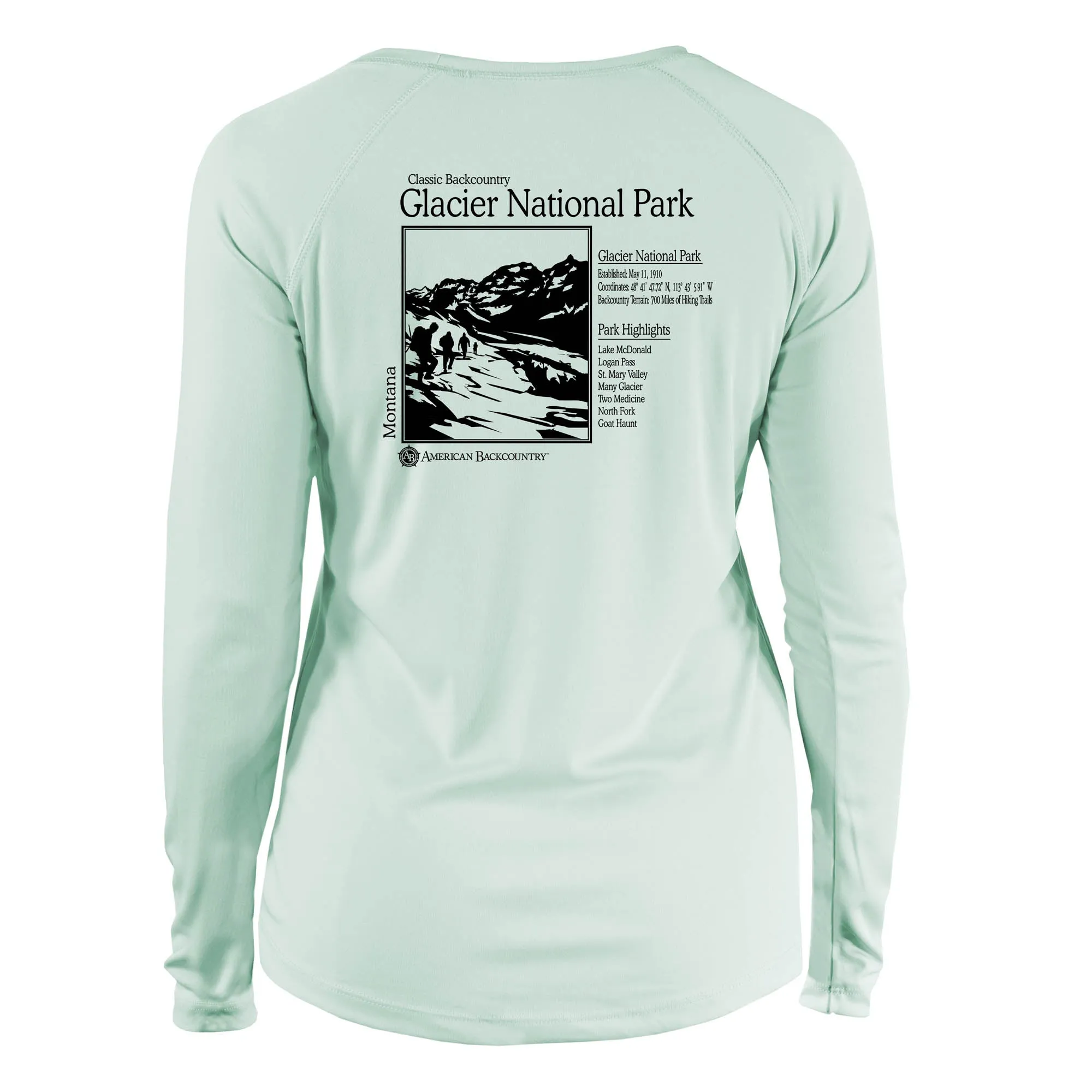Glacier National Park Classic Backcountry Long Sleeve Microfiber Women's T-Shirt
