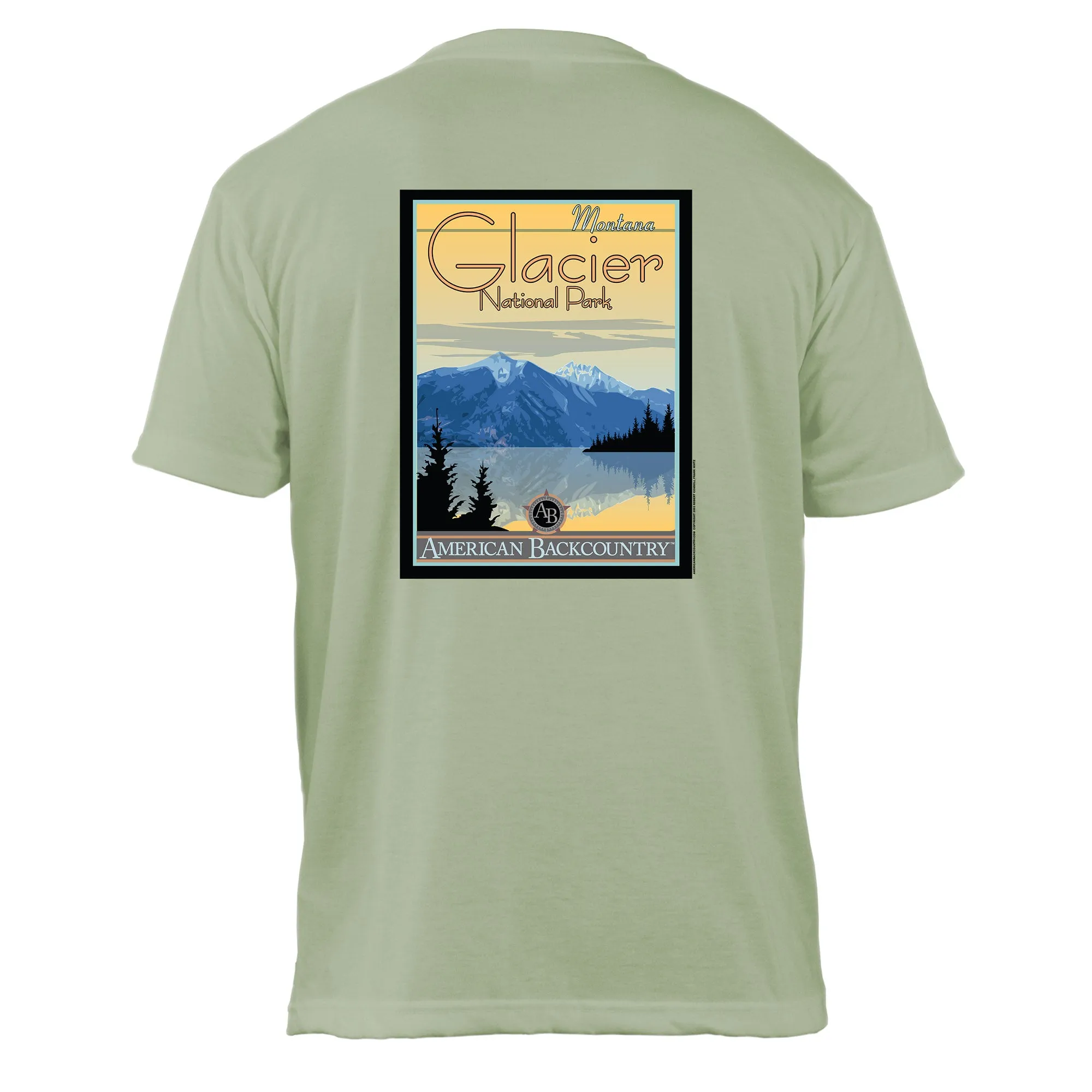 Glacier National Park Vintage Destinations Basic Crew T-Shirt