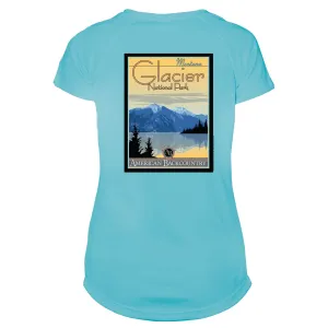 Glacier National Park Vintage Destinations Microfiber Women's T-Shirt