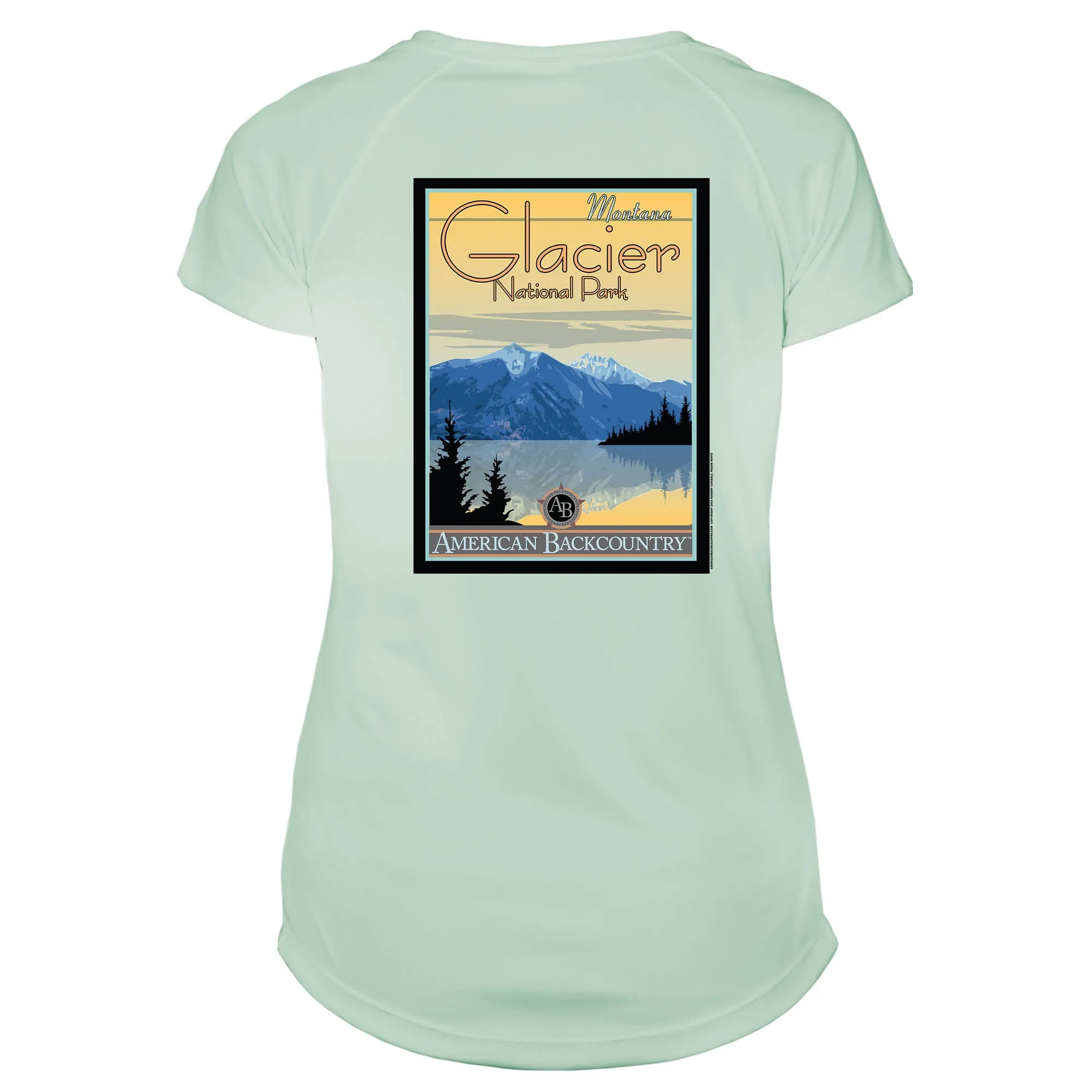 Glacier National Park Vintage Destinations Microfiber Women's T-Shirt
