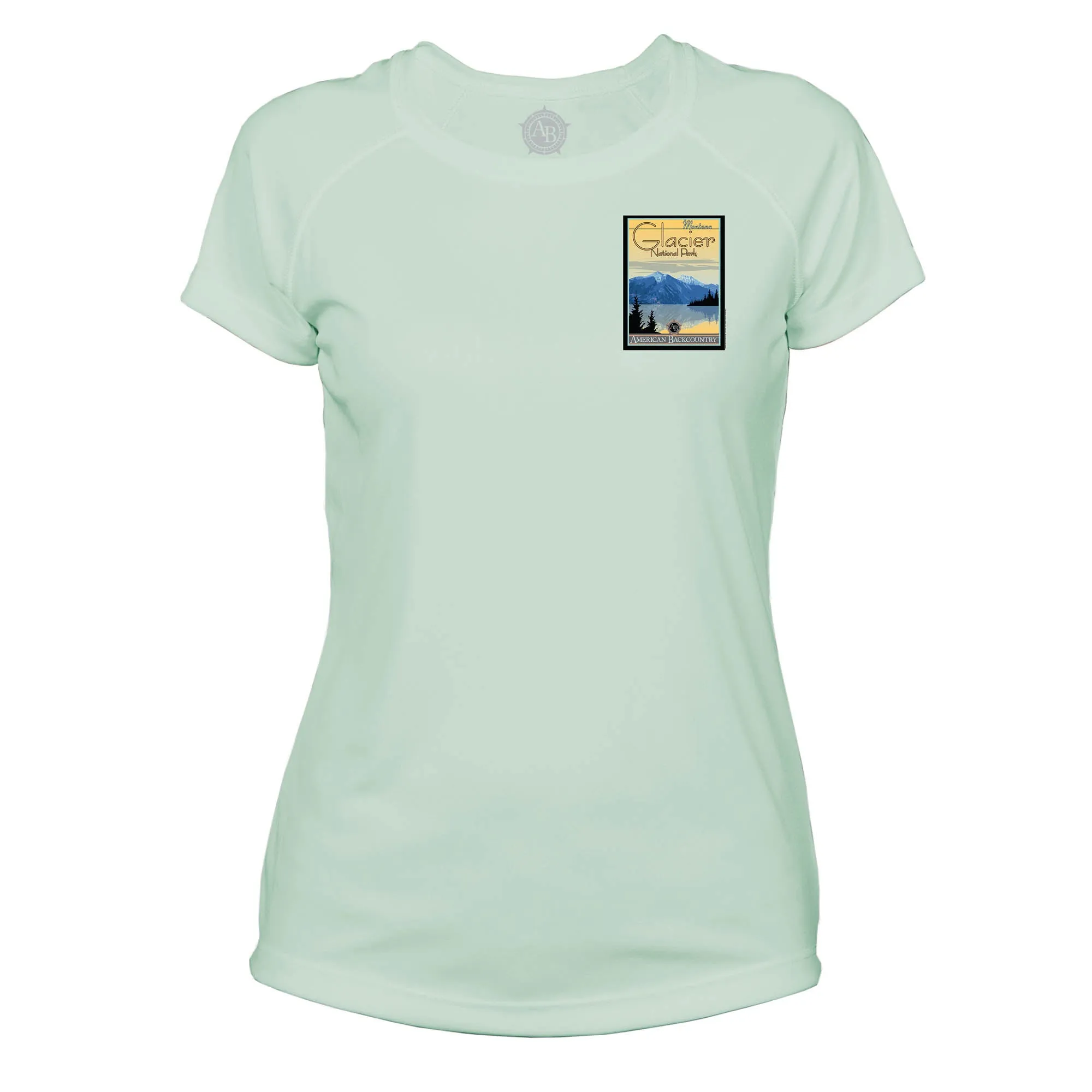 Glacier National Park Vintage Destinations Microfiber Women's T-Shirt
