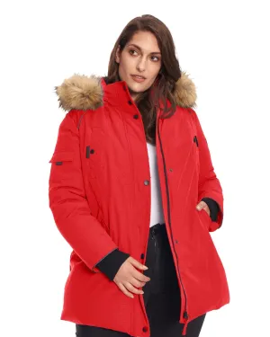 GLACIER | Vegan Down Recycled Parka Winter Jacket | Crimson
