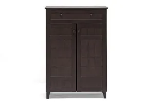 Glidden Dark Brown Wood Modern Shoe Cabinet (Tall)
