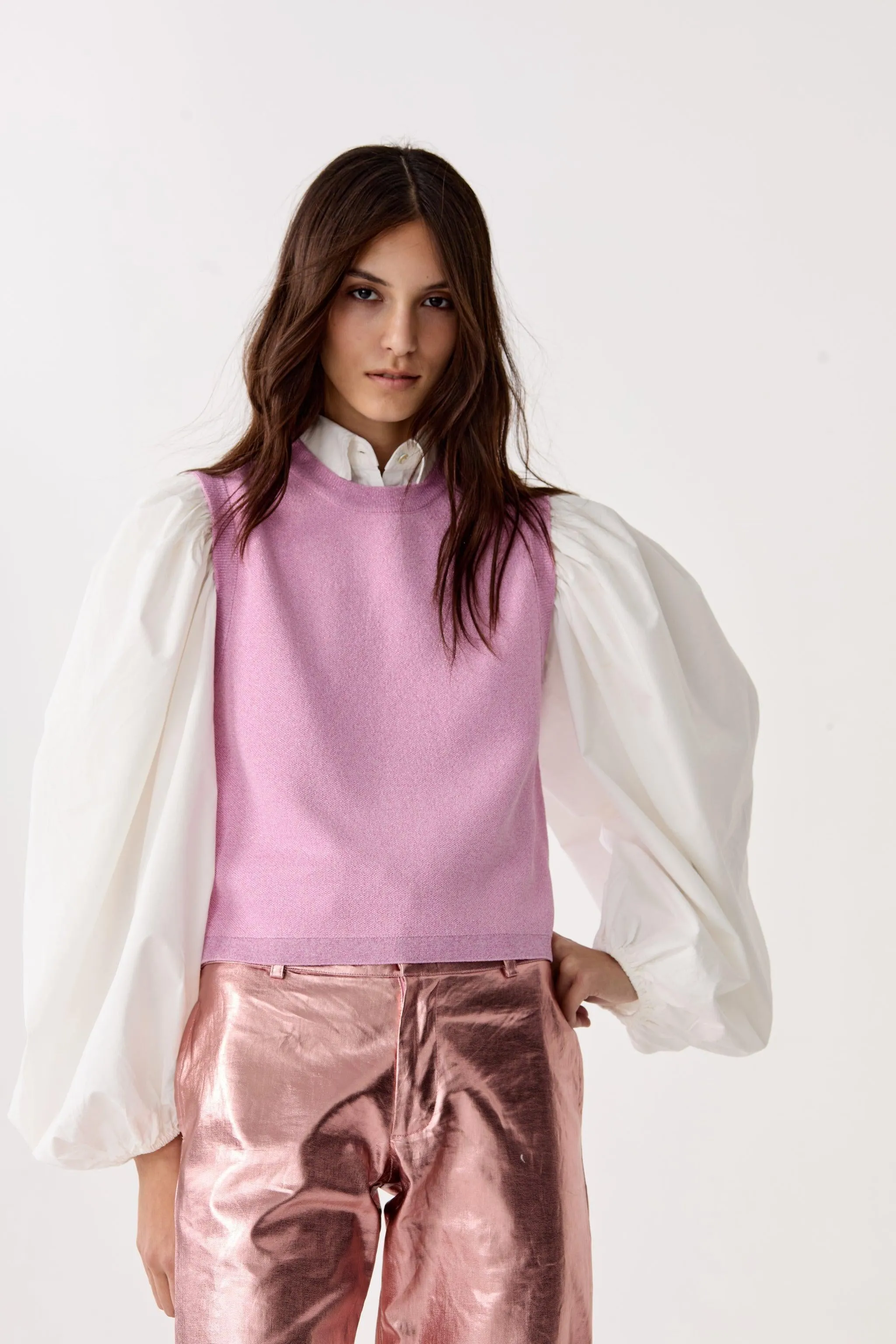 Glitter Knitted Top - Pink