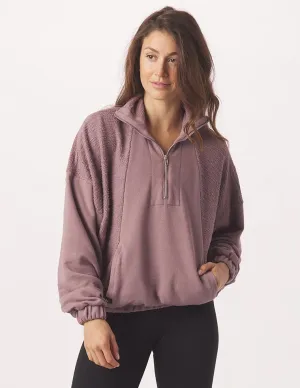 Glyder Women's Complex Quarter Zip Pullover - Lavender Bark Brown
