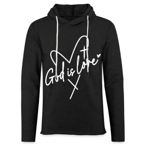 God is Love : Lightweight Terry Hoodie (White Letters)