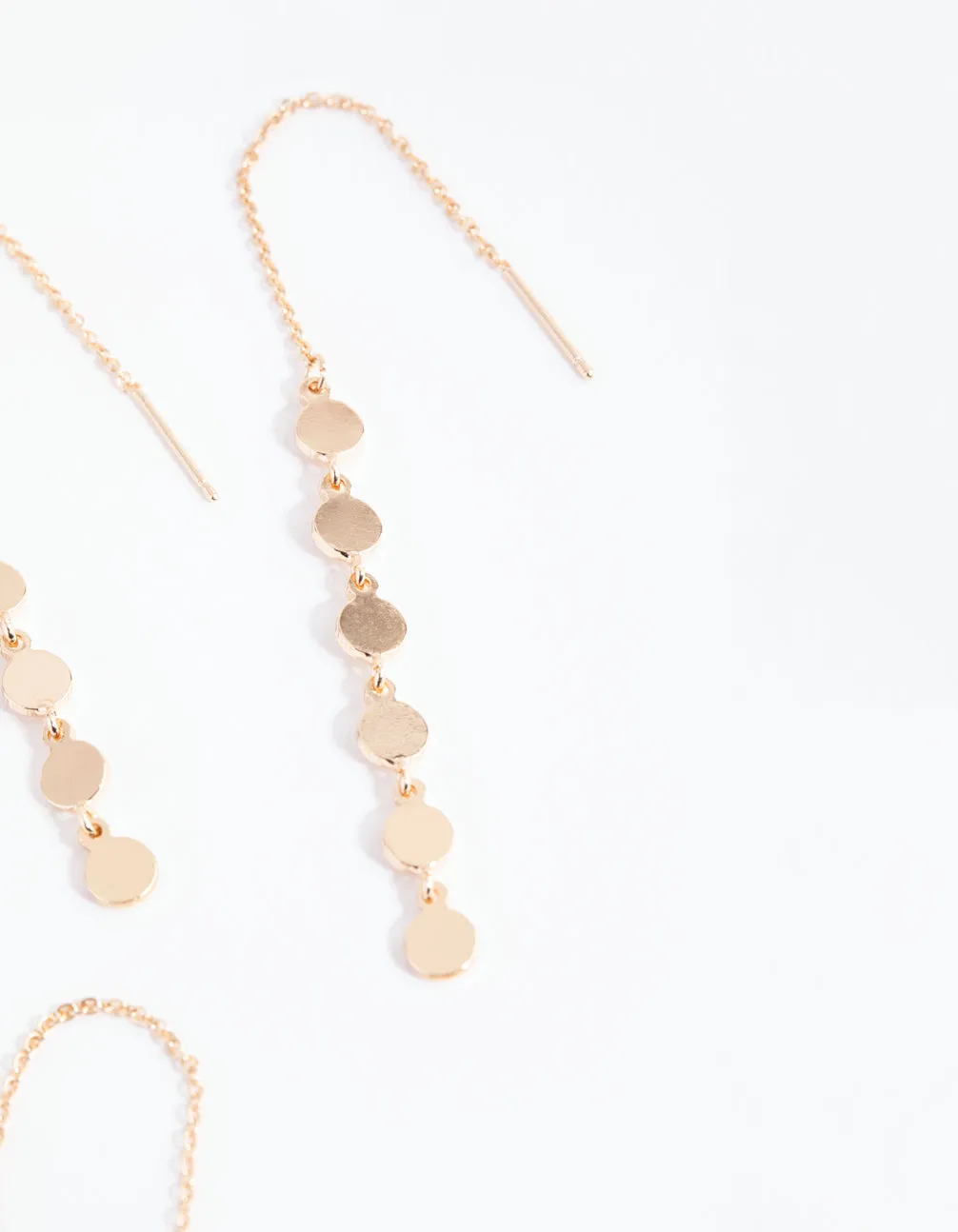 Gold Circle & Disc Earring Set