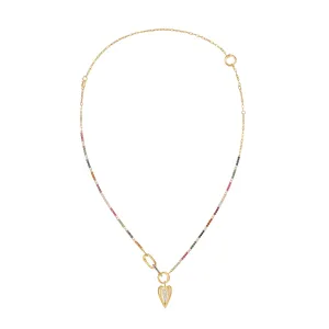 Gold Rainbow Chain Connector Necklace