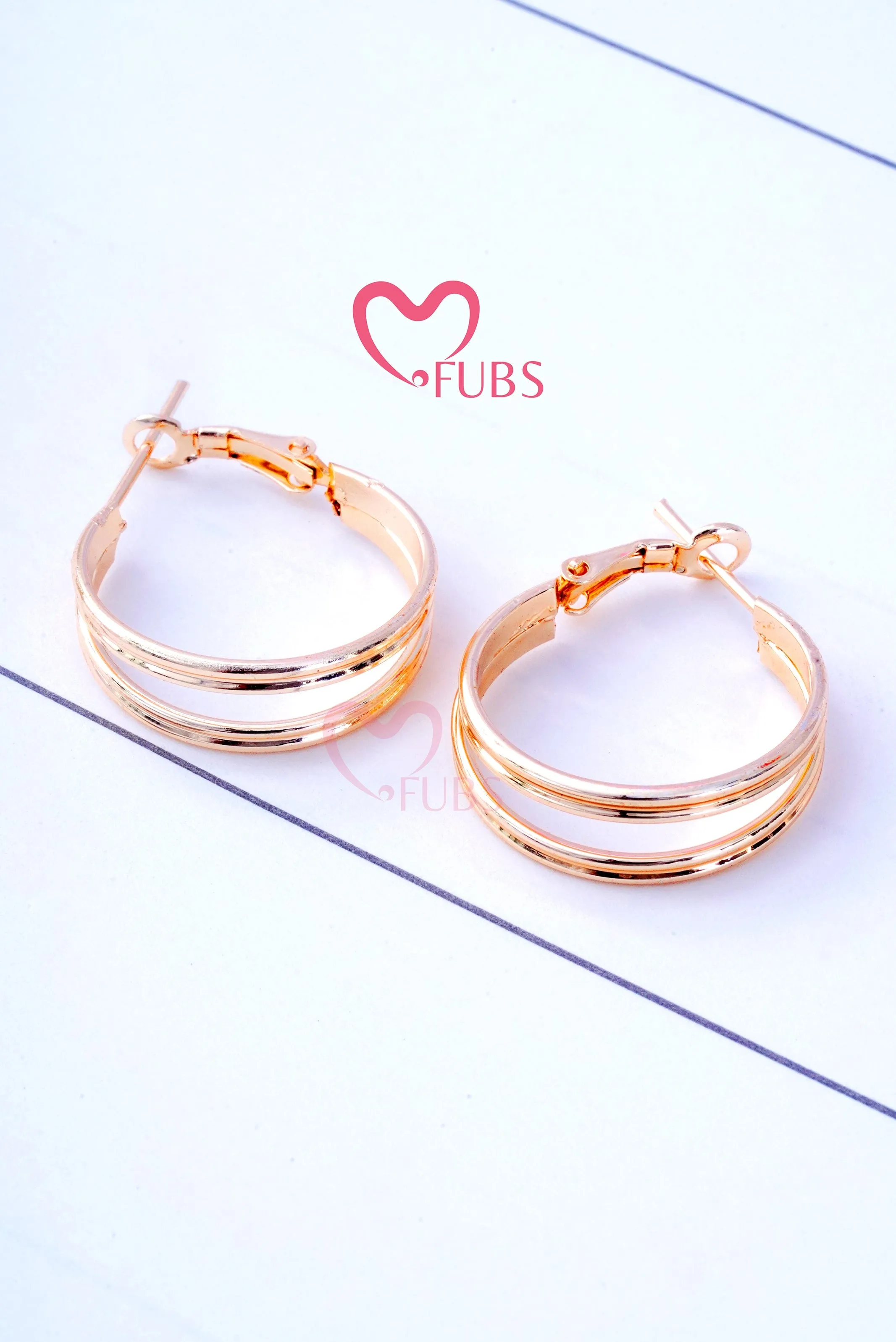 Gold Solid Layered Hoop Earring
